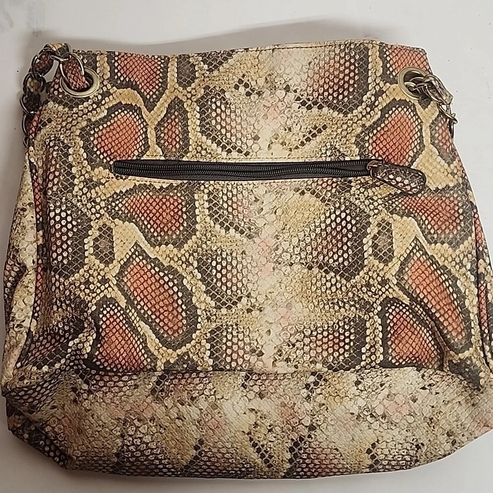 Nicole Miller Multicolor Gold Hardware Snake Print Shoulder Bag